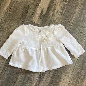 Cat and jack 0-3 months girls white zip up